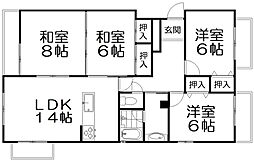 KKグリーンタウン東香里A棟 4LDKの間取図画像