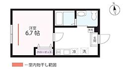 QUIET CRAB HOUSE mix 保土ヶ谷A号棟 1Kの間取図画像