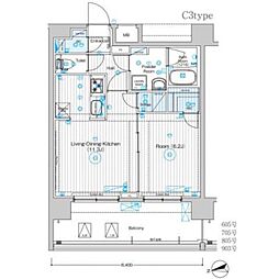 フュージョナル東墨田 1LDKの間取図画像