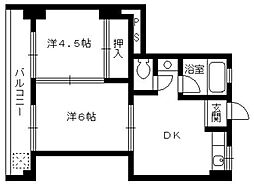 新谷ビル 2DKの間取図画像