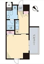 マノワール駒沢 1Kの間取図画像