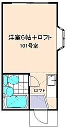 ハイムサンロード苗間 ワンルームの間取図画像