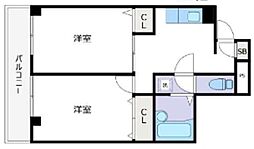 メリーモナーク 2DKの間取図画像