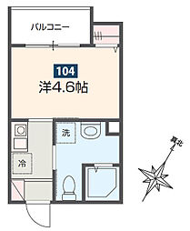 ＭＥＬＤＩＡ小川 1階1Kの間取り