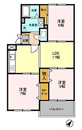 カーサみつわ台・A 3LDKの間取図画像