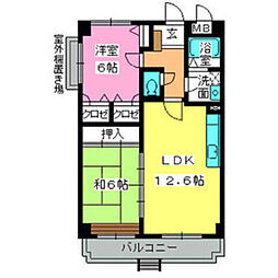 グレースコートイレブン 2LDKの間取図画像