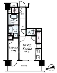 エクセレントシティ文京小桜 1DKの間取図画像