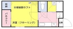 コーポ・フローラ 1Kの間取図画像