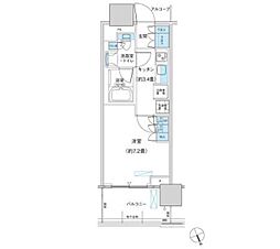 パークシティ柏の葉キャンパスザ・ゲートタワーウエスト 1Kの間取図画像