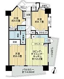 ライオンズステージ麻布 3LDKの間取図画像