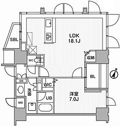 東神田テラスレジデンス 1LDKの間取図画像