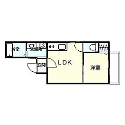 センショウトラストII 1LDKの間取図画像