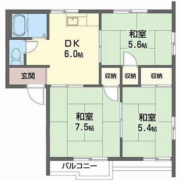 ドミール88 202｜福島県福島市須川町(賃貸アパート3DK・2階・49.00㎡)の写真 その2