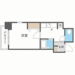 マンション花房 1Kの間取図画像
