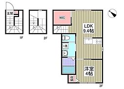 ヒルサイド西が丘 1LDKの間取図画像