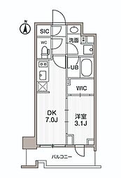 シーズンフラッツ両国サウス 9階1DKの間取り