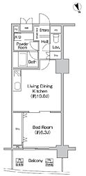 プライムアーバン町屋サウスコート 1LDKの間取図画像