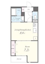 京急空港線 穴守稲荷駅 徒歩6分の賃貸アパート 1階1LDKの間取り