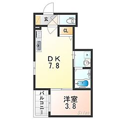 近鉄大阪線 弥刀駅 徒歩14分の賃貸アパート 1階1DKの間取り