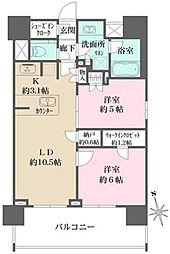 BELISTA文京関口 2LDKの間取図画像