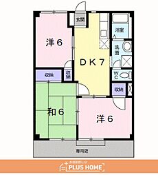 CALMMハイツ2 3DKの間取図画像