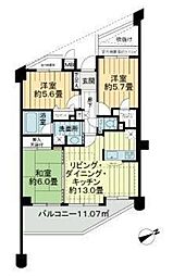 エンゼルブレッサ武蔵野国領 3LDKの間取図画像