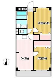 メイゾン松原 2DKの間取図画像
