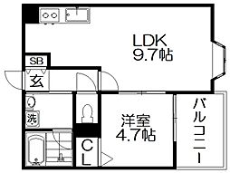 JOYFUL・HOUSE津田駅前 2階1LDKの間取り