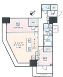 プラウドタワー渋谷 2LDKの間取図画像