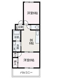 サンパークアサカ 2DKの間取図画像