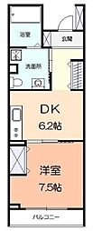 アルカンシエル 1DKの間取図画像