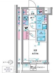 GENOVIA天王台 1階1Kの間取り