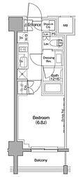 ザ・パークハビオ西大井 1Kの間取図画像