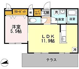 ベルメゾン尾山台駅前 1LDKの間取図画像