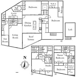 ランパール高輪 4LDKの間取図画像