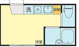 都営大江戸線 新江古田駅 徒歩9分の賃貸アパート 1階ワンルームの間取り