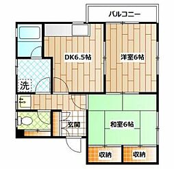 ハイム1623A棟 2DKの間取図画像
