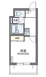 レオパレスアザレア 1Kの間取図画像
