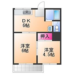 ハイツいずみ 2DKの間取図画像
