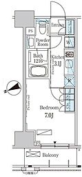 パークアクシス浅草・蔵前 1Kの間取図画像