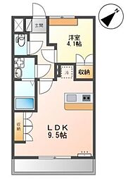 グランドスラム 1LDKの間取図画像