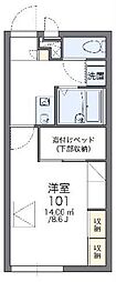 レオパレスミドリ3 1Kの間取図画像