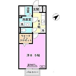 ドルチェ鈴蘭A棟 1Kの間取図画像