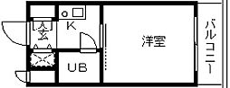 ウィンベルソロ梅島No.3 ワンルームの間取図画像