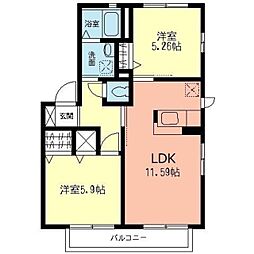 フォルクス・SLT 2LDKの間取図画像