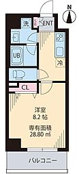 レコルトヴィル高円寺 1Kの間取図画像