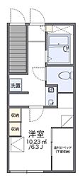 レオパレスライブリィスター2 1Kの間取図画像