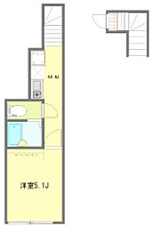 COZY代田橋 2階1Kの間取り
