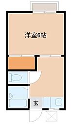めじろハイツ 1Kの間取図画像