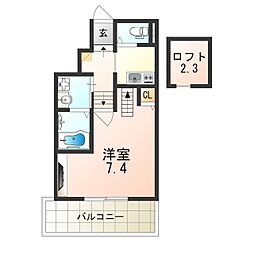 おおさか東線 JR長瀬駅 徒歩11分の賃貸アパート 1階1Kの間取り